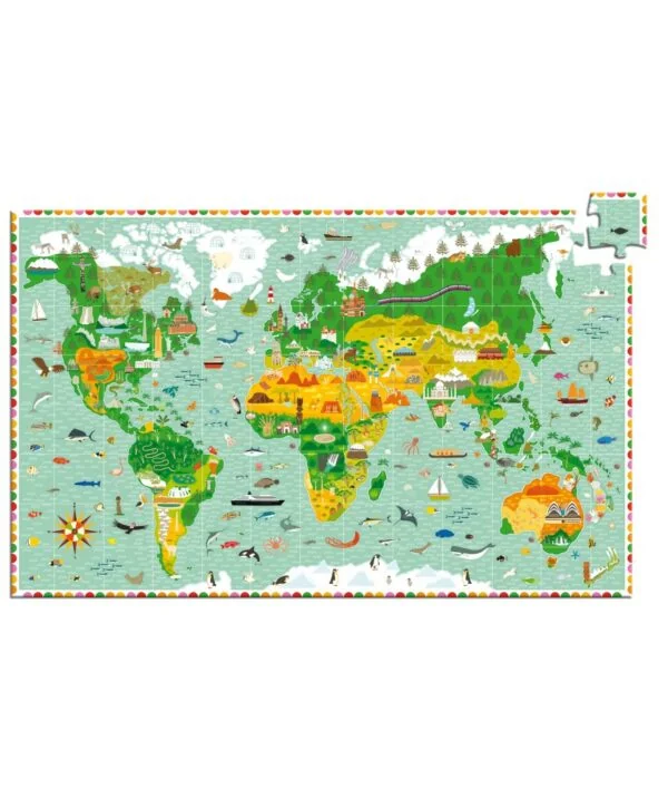 Djeco puzzel  reis rond de wereld (200 stuks)