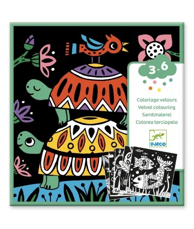 Djeco velour kleurplaat-dieren