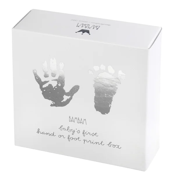 Foot/hand print in blik