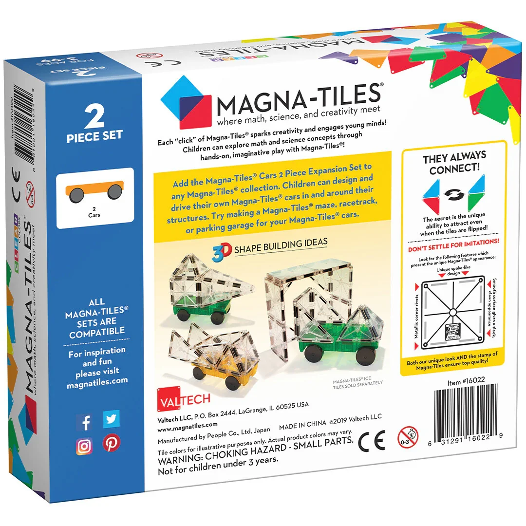 Magna-tiles cars  2 stuks uitbreidingsset
