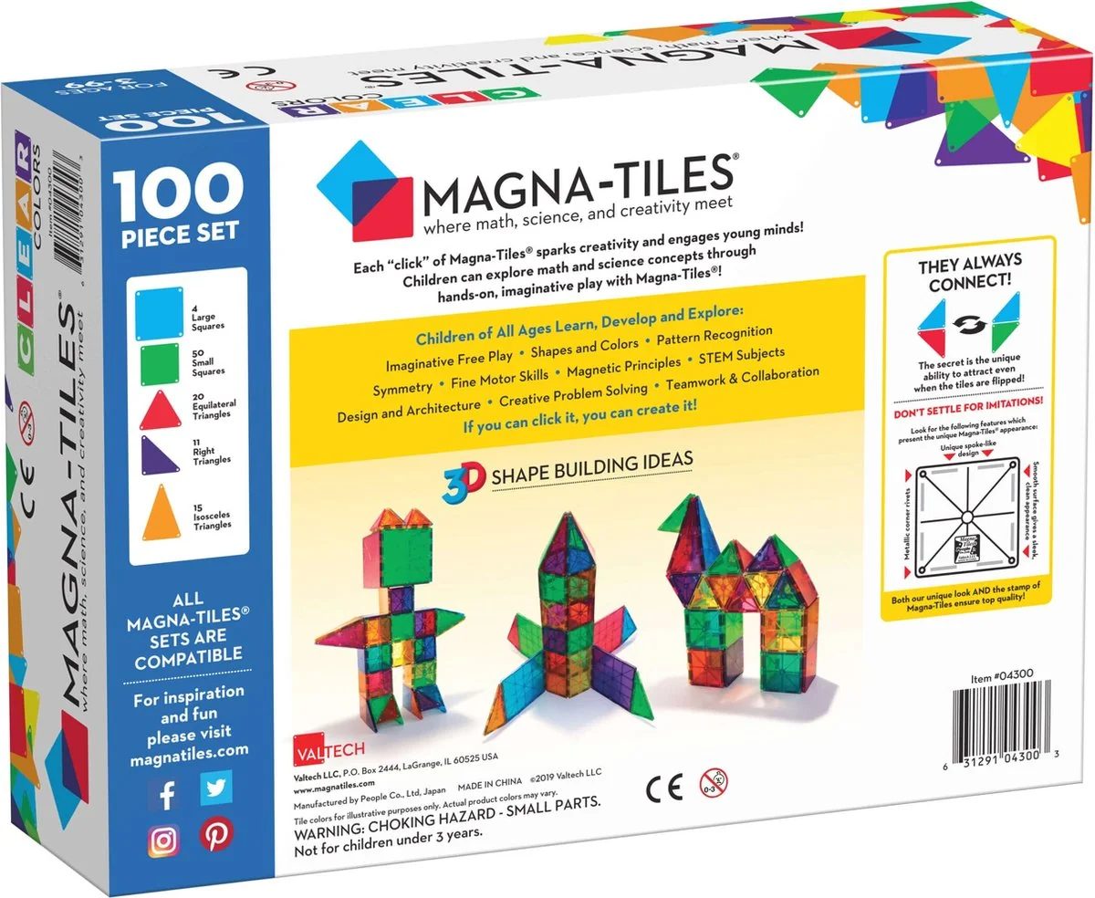 Magna-tiles clear colors  100 stuks