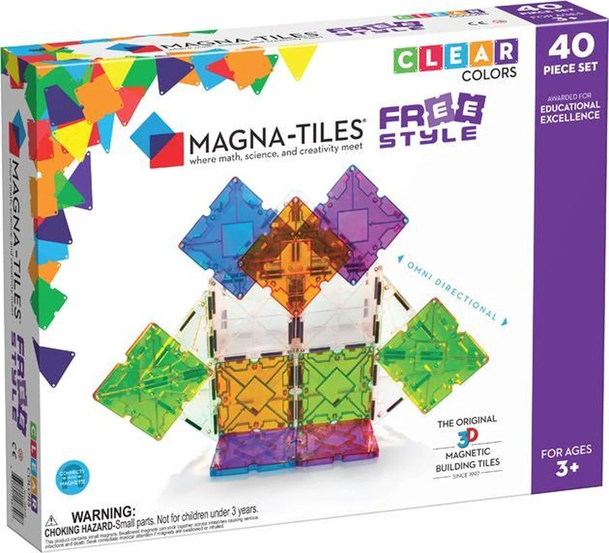 Magna-tiles clear colors 40 stuks  Freestyle set