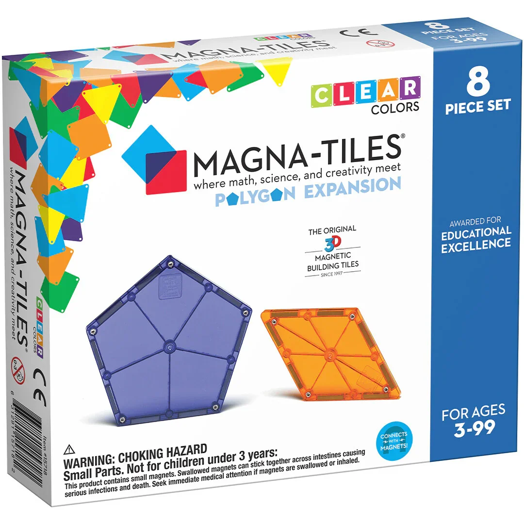 Magna-tiles polygons  8 stuks  uitbreidingsset