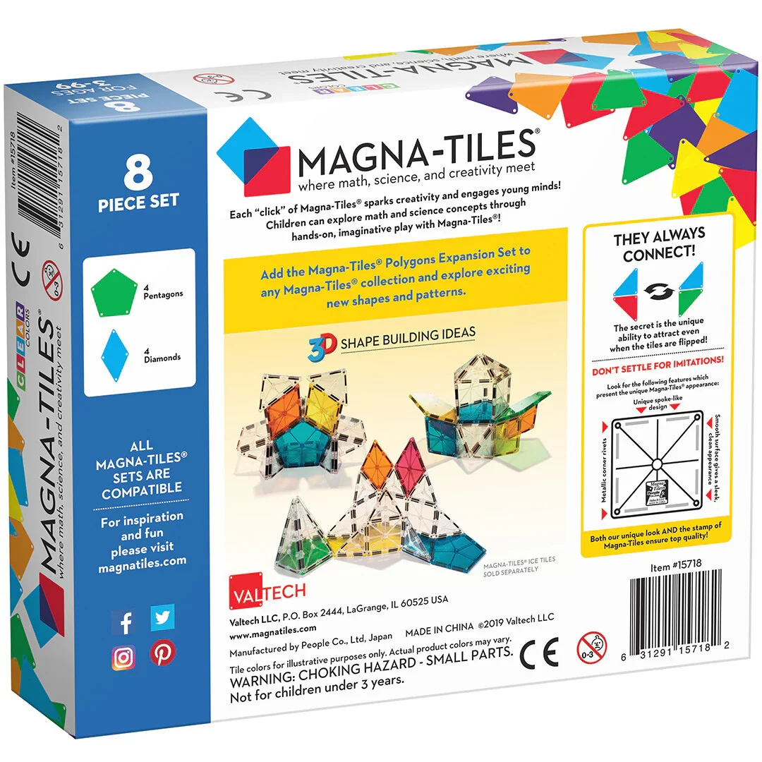 Magna-tiles polygons  8 stuks  uitbreidingsset