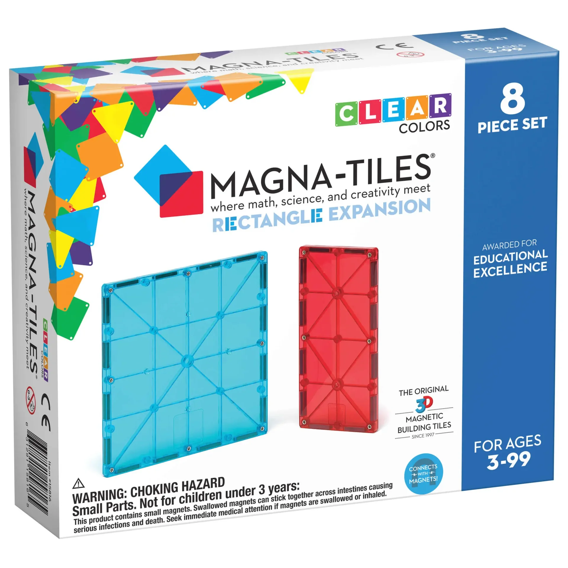 Magna-tiles rechthoeken 8 stuks uitbreiding