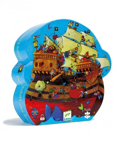 Silhouet Puzzel Piratenschip